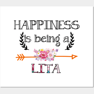 Happiness is being Lita floral gift Posters and Art